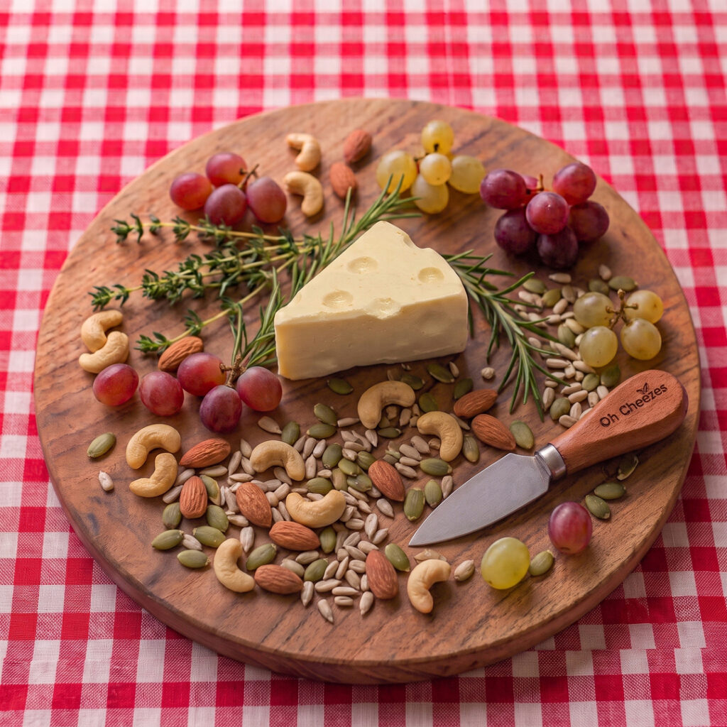 Emmental Emmental – Handcrafted plant-based Swiss-style cheese by Oh Cheezes Bali
