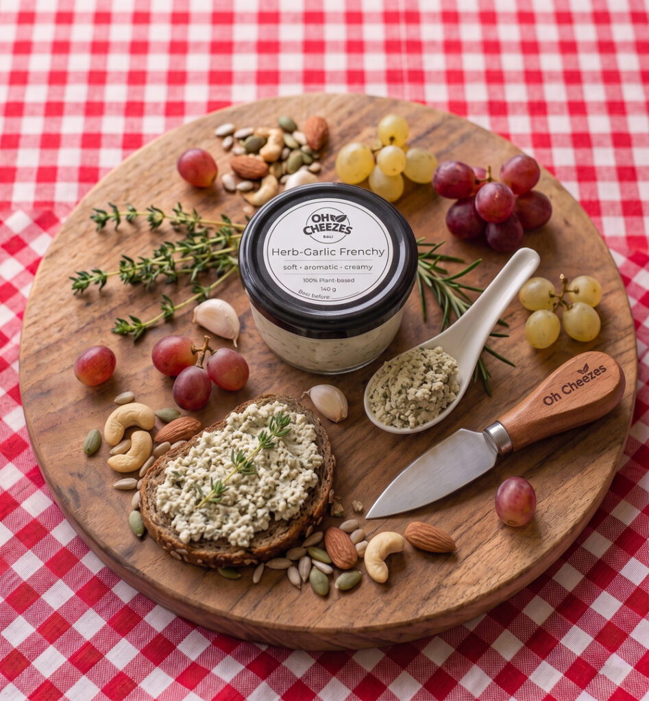 Herb Garlic Frenchy Herb Garlic Frenchy – Artisanal vegan herb and garlic cheese by Oh Cheezes Bali