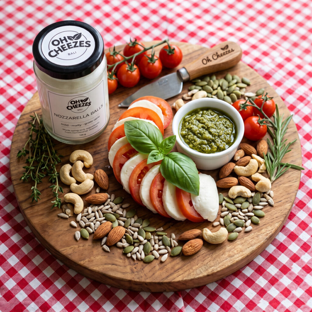 Nozzarella Nozzarella – Soft and delicate plant-based mozzarella style balls by Oh Cheezes Bali