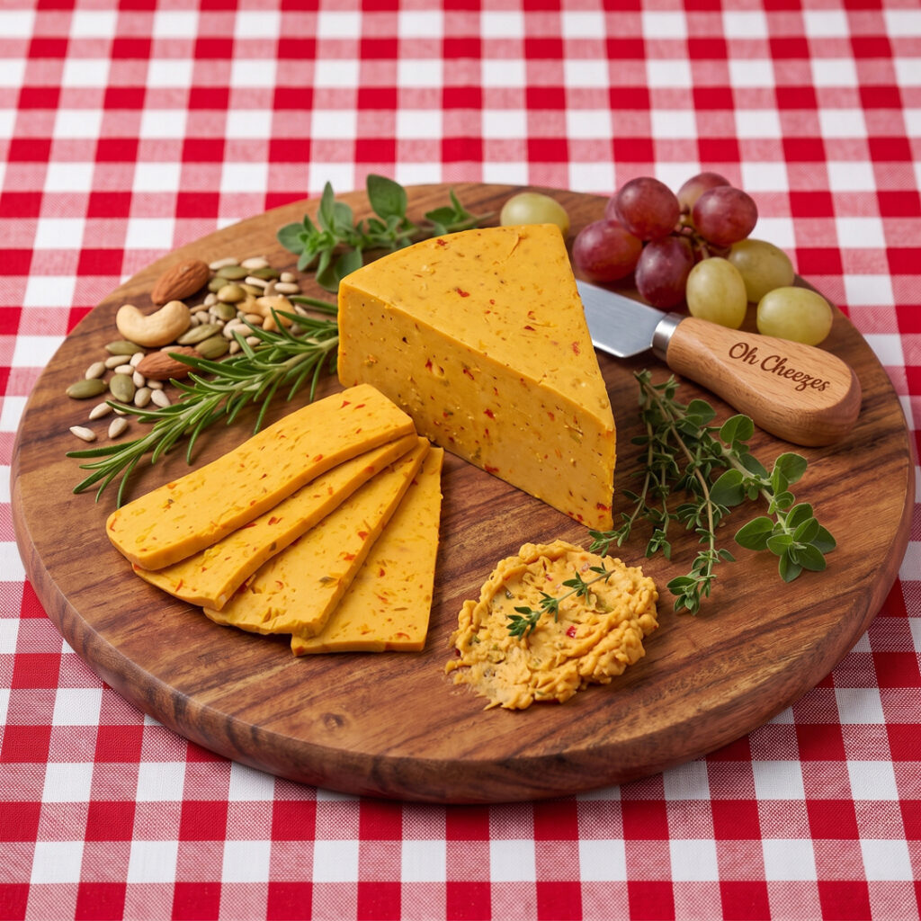 Sambal Havarti Sambal Havarti – Creamy artisanal vegan cheese infused with local Balinese chili sambal by Oh Cheezes Bali
