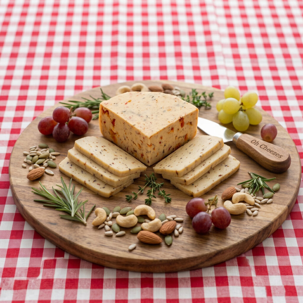 Tuscany Tuscany – Artisanal vegan cheese infused with Italian herbs and sun-dried tomatoes by Oh Cheezes Bali