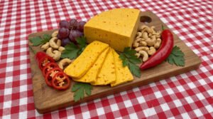 Sambal Havarti – Creamy artisanal vegan cheese infused with local Balinese chili sambal by Oh Cheezes Bali
