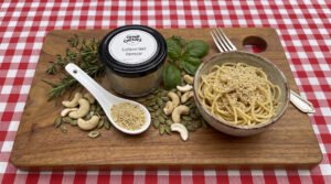 Grated Sunflower Parmesan – Ready-to-use nut-free plant-based parmesan shaker by Oh Cheezes Bali